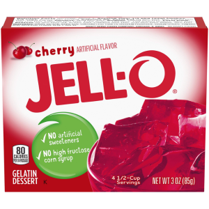 JELL-O Cherry Instant Gelatin Mix 3 oz (85g)