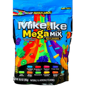 Mike & Ike Mega Mix Stand Up Pouch 283g Dated Jan 24