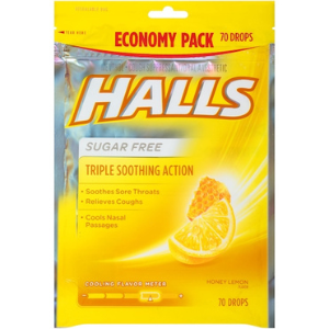 Halls Sugar Free Honey Lemon Cough Drops