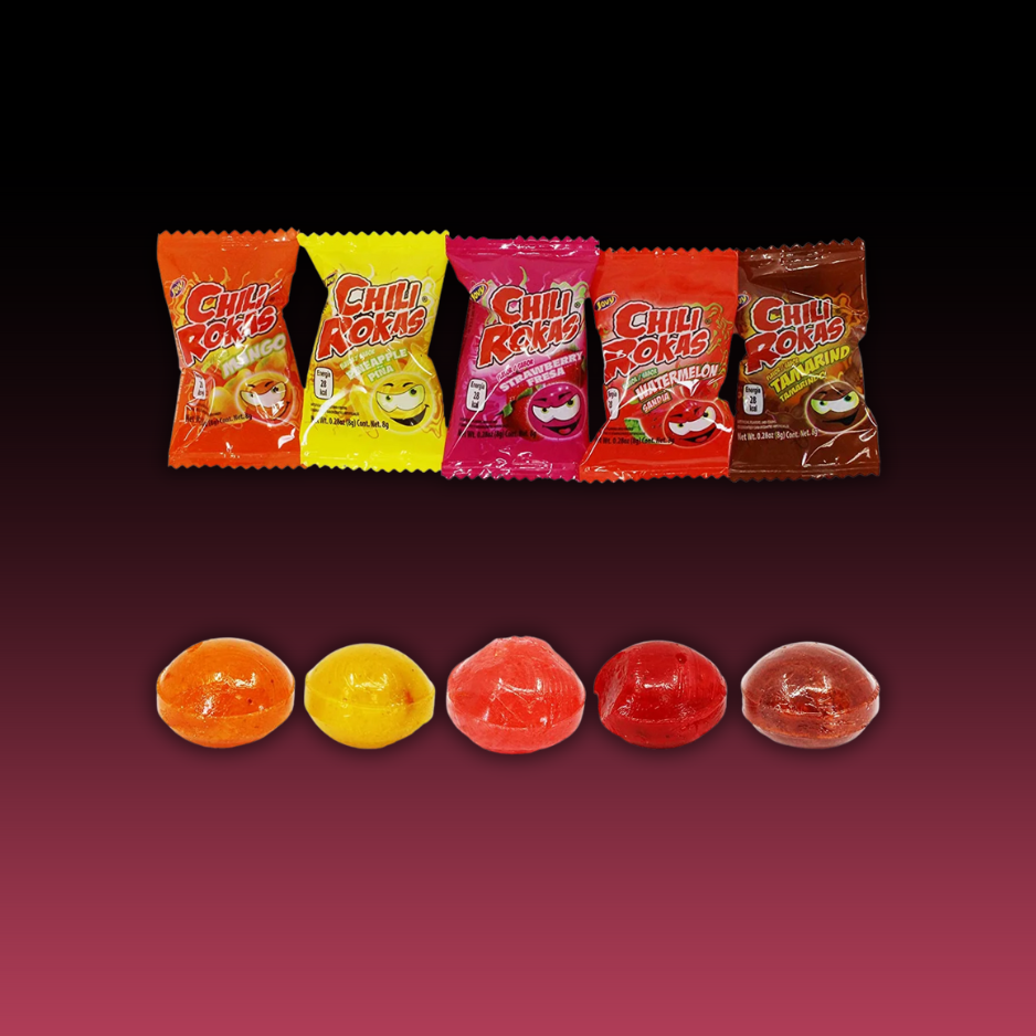 Choki Rokas Mexican - Jovy Chili Rokas - Sour Hard Candy Filled with Chili - Assor ...