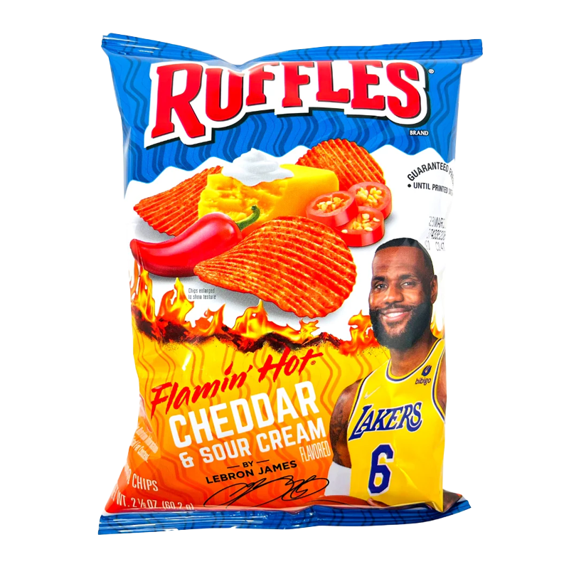 Ruffles Flamin Hot Cheddar Sour Cream Potato Chips 2.125oz (60g ...