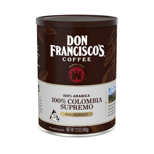 Don Francisco's Coffee 100% Colombia Supremo, Ground Coffee, Medium Roast, 12 Oz