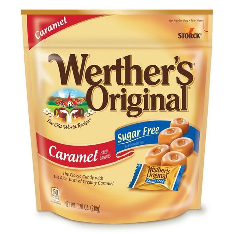 Werther's Sugar Free Caramel Hard Candy Peg Bag