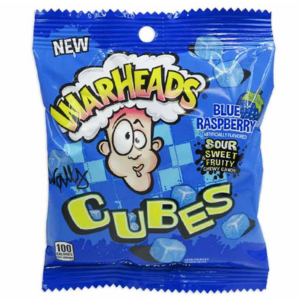 WarHeads Blue Raspberry Cubes Bag