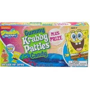 Spongebob Krabby Patty Gummy Candy with Prize in Theatre Box